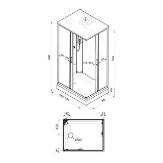 Душевая кабина Triton Квадро Щ0000064616 120x80 см профиль белый стекло с узором